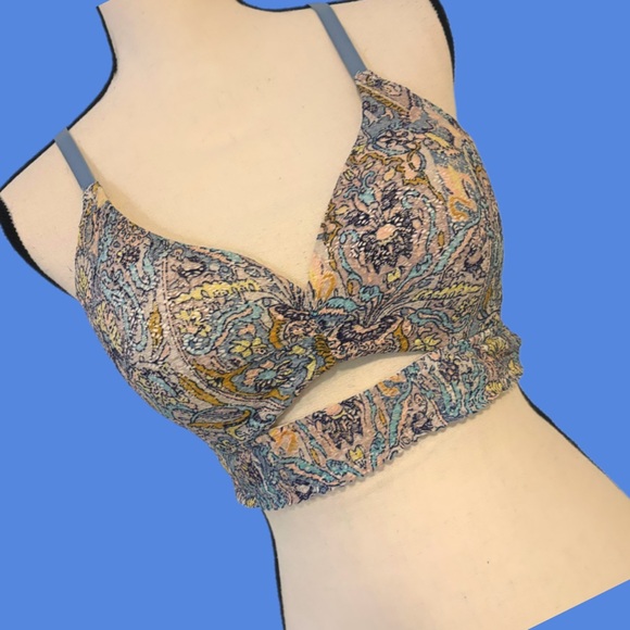 Victoria's Secret Paisley Print Bra Bralette 36C 36D Racerback - Picture 1 of 6